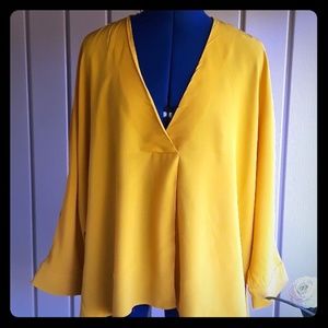 Zara Vneck High Low Blouse